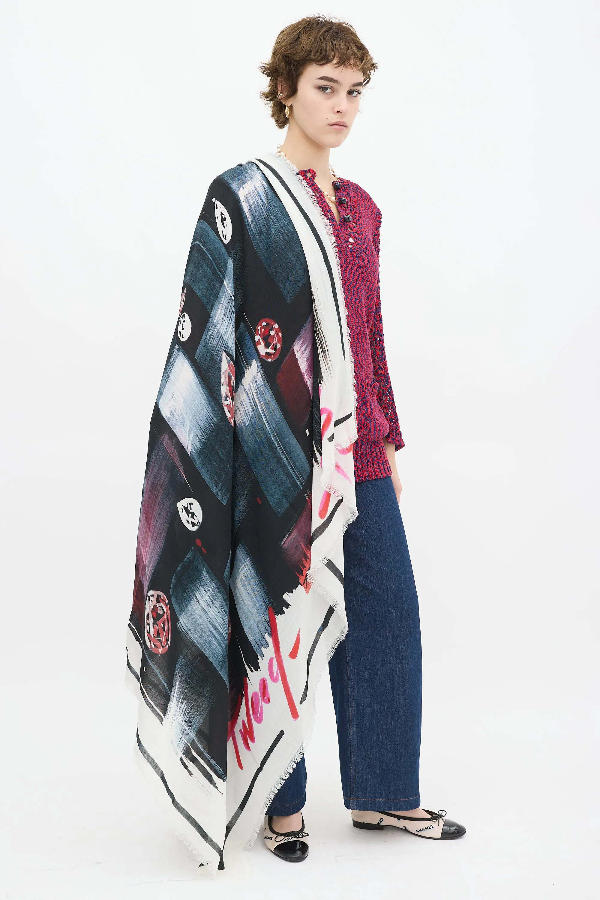 2023 Cashmere Tweed Printed Scarf