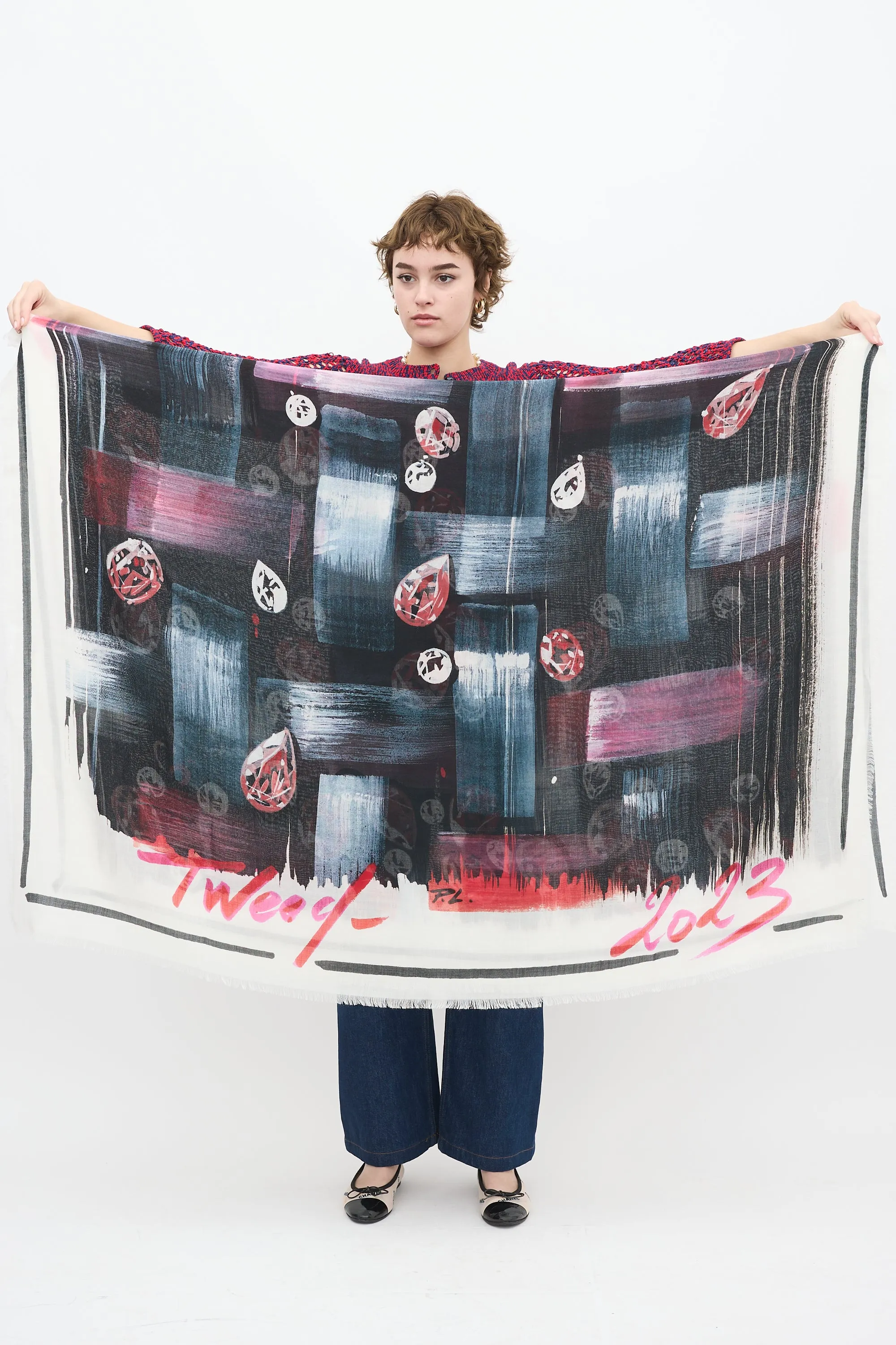 2023 Cashmere Tweed Printed Scarf