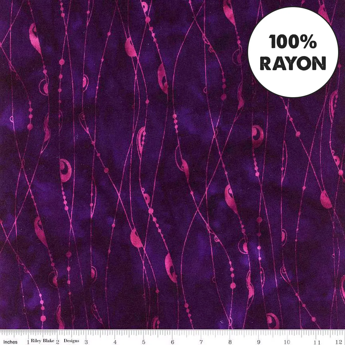 Batiks Expressions String Theory Sew Soft Rayon Eggplant – 100% Rayon Fabric by the Yard