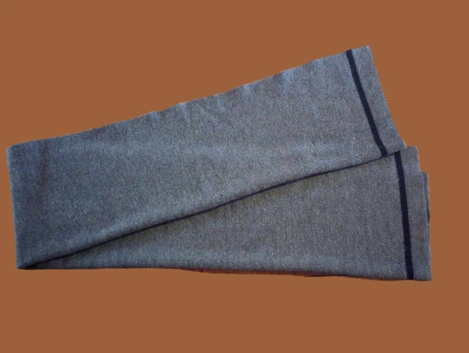 GENUINE MILITARY ARMY GREY WOOL SCARF BLUE STRIPE ORIGINAL BUNDESWEHR SCARVES