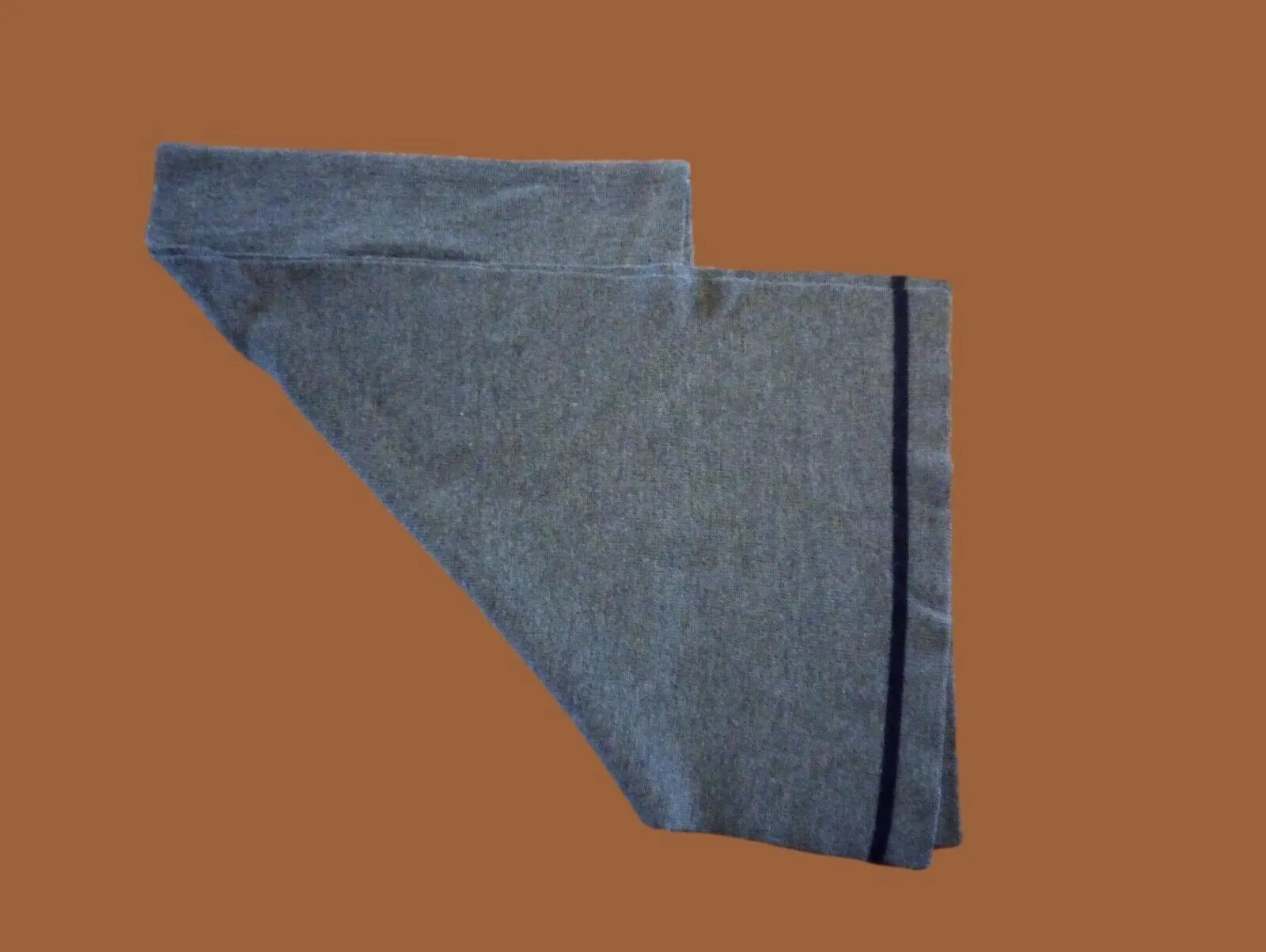 GENUINE MILITARY ARMY GREY WOOL SCARF BLUE STRIPE ORIGINAL BUNDESWEHR SCARVES