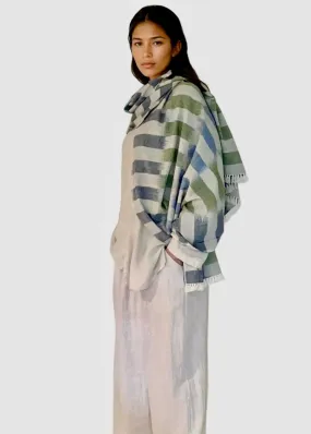 IKAT WRAP  OCEAN BLUE & GREY