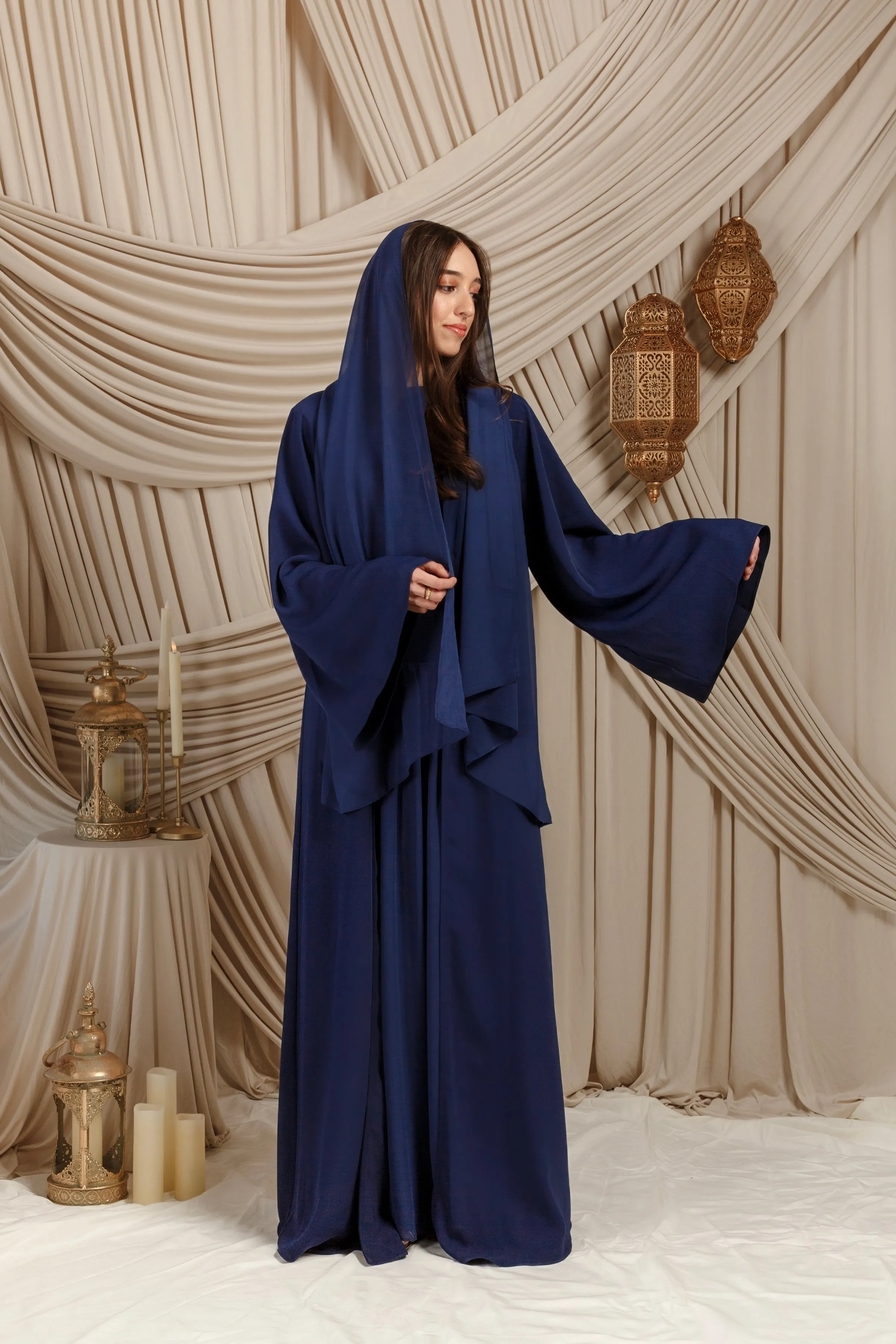 Midnight Navy Matte Chiffon Scarf