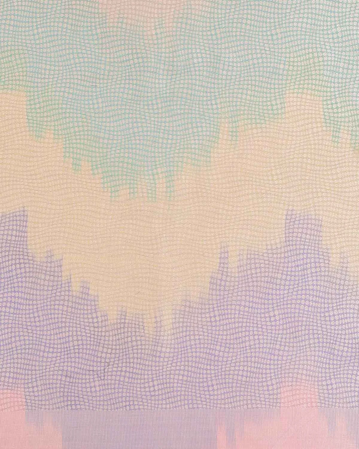 Multi-color Metallic Python Stripes Brocade Handwoven Silk Wool Scarf 80"x22"