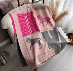 Pink Classic Equestrian Scarf/Shawl