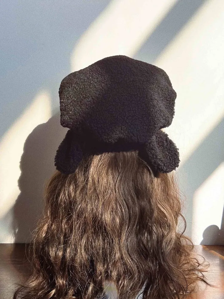 White / Black / Red / Brown Fleece Animal Ears Winter Beret