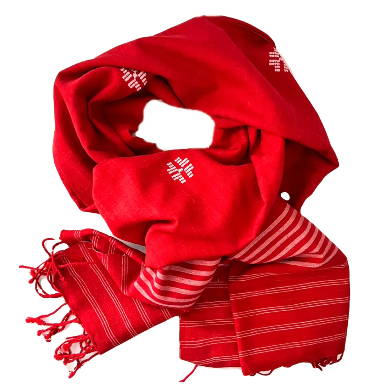 Wholesale - Scarlet Peace Silk & Cotton Scarf (Vegan)
